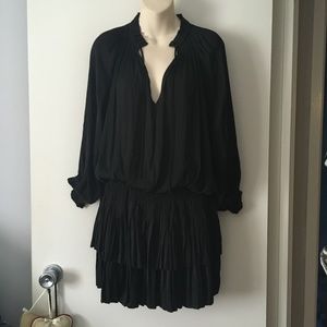 Avery Rayne Black Layered Satin Dress M